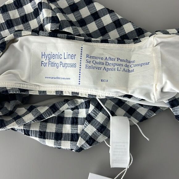 NWT Andie Swim The Amor Top and 90s High Waisted Bottom Set in Twilight Gingham - Picture 7 of 16